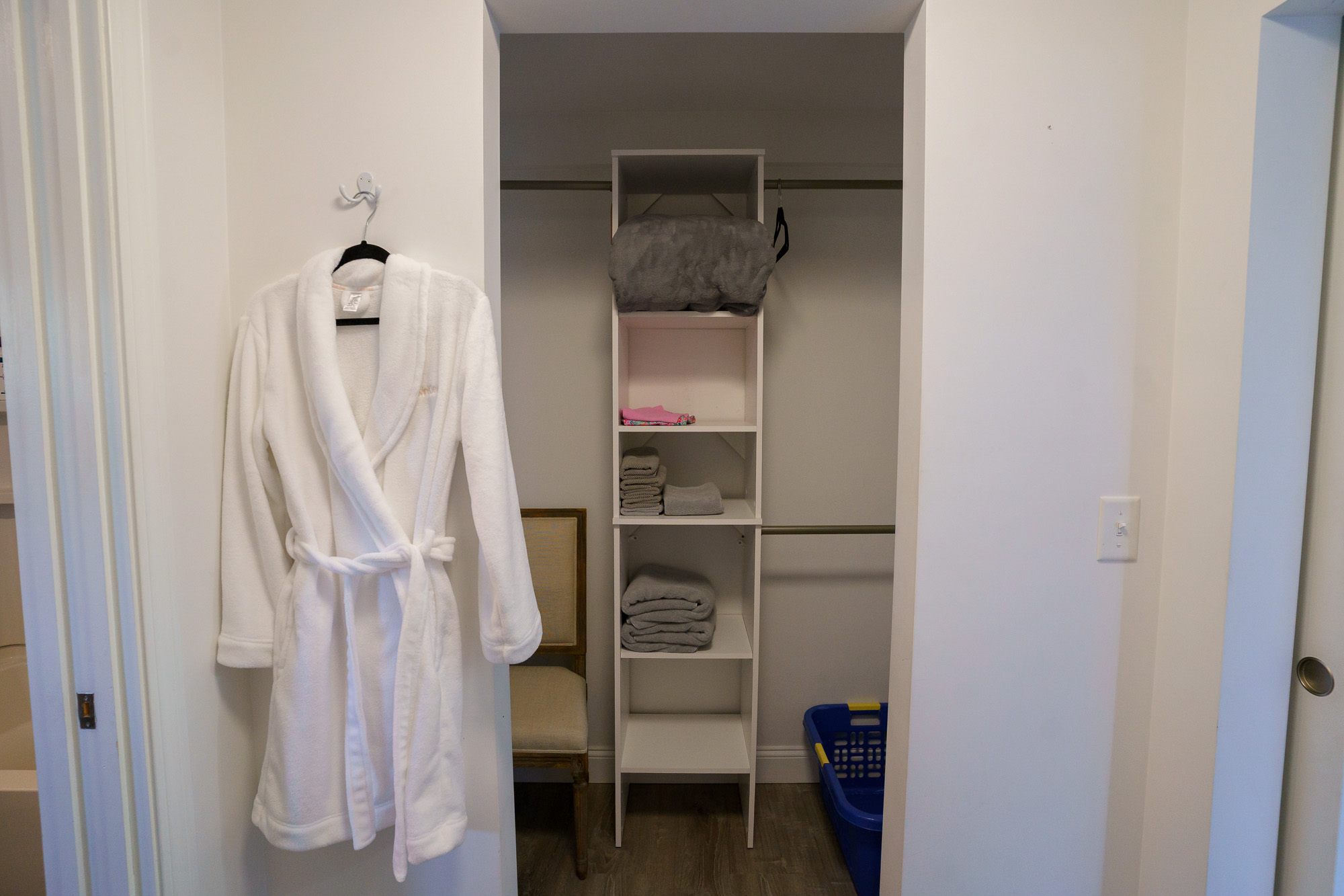 Second angle of bathroom vanity and shower